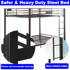 DOONREXS Upgraded Thicken Metal Queen Over Queen Bunk Bed, Heavy Duty Stronger Steel With Ladders and Safety Guard Rail, Easy Assembly