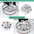 Flush Mount Ceiling Light Fixture Ceiling Mount,5 Light 19.7" Silver Drum Chandelier Rustic Farmhouse Chandelier Modern Pendant Light Fixtures for Kitchen Lighting Fixture