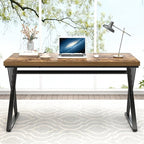 FOLUBAN Home Office Desk, Modern Wood and Metal Computer Desk, Simple Writing Work PC Desks for Bedroom, Industrial Study Gaming Table for Living Room, Rustic Brown, 53 Inch