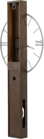 Howard Miller Halo Wall Clock, Battery-Powered Quartz Movement Espresso Finish Analog Dial with Roman Numerals, Battery Powered Pendulum Bob Best for Office, Dinning Room & Home Decor