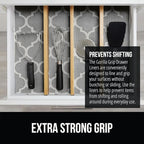GORILLA GRIP powerGRIP Drawer Shelf and Cabinet Liner, Thick Strong Hold, Non-Adhesive Liners Protect Kitchen Cabinets and Cupboard, Bathroom Drawers, Easy Install, Breathable Mat, 20" x30', Gray