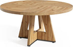 LITTLE TREE Round Dining Table for 4-6 People, 47 Inches Dining Room Table with Wooden Pedestal Base, Modern Dinner Table, Circle Kitchen Tables for Dining Room, Kitchen, Living Room(Table Only)