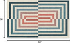 RUGGABLE x Jonathan Adler Washable Modern Area Rug – Op Art Teal 3x5, Stain-Resistant, Non-Slip – Small Machine Washable Rugs for Living Room, Bedroom, Hallway, Entryway & Office–with Standard Pad