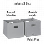 RiverRidge Kids Bookrack with Three Cubbies and 2 Gray Bins