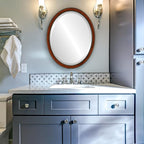 OVALCREST Oval Beveled Wall Mirror for Home Decor - Toronto Style - Vintage Cherry - 22" x 18"