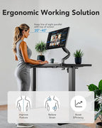 HUANUO 71x35 Inch 3-Stage Legs Electric Standing Desk, Large Height Adjustable Office Desk with Brushless Motor, Stand Up Desk with 4 Memory Presets & 2 Hooks, Computer Desk for Home Office, Black