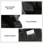 FLEXISPOT XL31-L Power Lift Recliner Chair for Elderly, Electric Lift Chair with Massage & Heat, PU Leather Reclining Sofa with Cup Holders, Side Pockets for Living Room Bedroom(Large Size, Charcoal)
