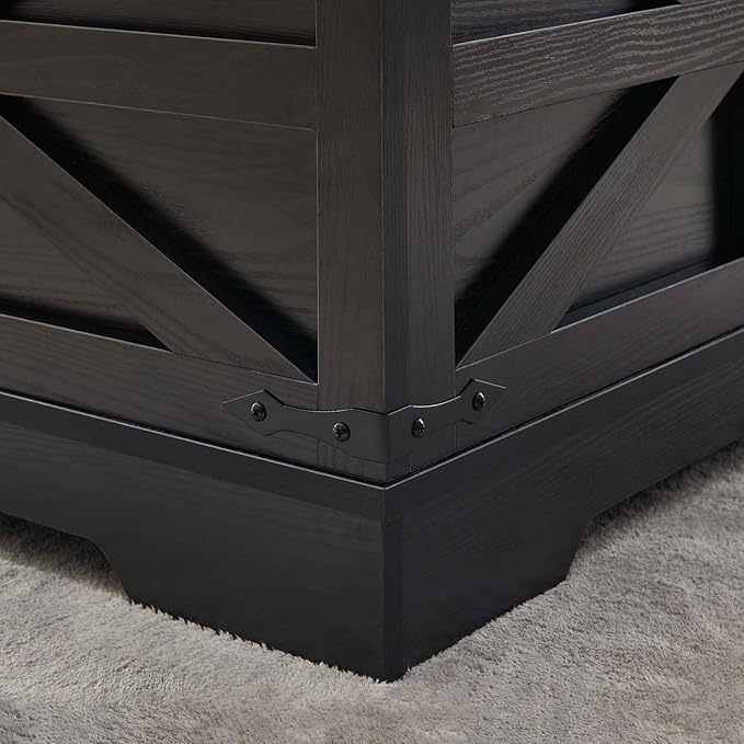 Lift Top Coffee Table, 31.5" Square Coffee Table with Storage, Farmhouse Coffee Tables for Living Room, Cocktail Tables with Large Hidden Compartment, Rustic Black