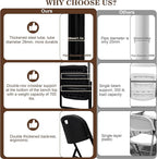 10 Pack Folding Chair, 700 lb Weight Capacity,Indoor/Outdoor Heavy Duty Foldable Chairs for Restaurants, Kitchens, Picnics, Races, Parties & Weddings. (10, Black)