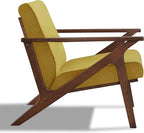 Zola Mid Century Modern Accent Chair Arm Chair, Living Room Furniture, Gold Velvet/Walnut