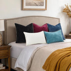 decorUhome Chenille Soft Throw Pillow Covers 26x26 Set of 2, Farmhouse Velvet Neutral Decorative Euro Pillow Covers with Stitched Edge for Couch Sofa Bed Home Decor, Black
