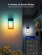 Govee Outdoor Wall Light, 1500LM Smart RGBIC Porch Lights Outdoor with 45 Scene Modes, IP65 Waterproof for Outdoor Decor, DIY, Wall Sconce Works with Alexa, Google Assistant and Matter, 1 Pack