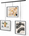 Umbra Exhibit Wall Frame with Metal Rod for Hanging-Rimless Design-Suitable for Living Room, Bathroom, Bedroom, Entryway and More, Black