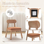 DAYAURS Toddler Chair Wooden Kid Chairs Comfy Armless Reading Chair for Kids Bedroom, Boys Girls Desk Chairs for Ages 2-5, Solid Wooden Stool Kids Furniture for Playroom/Preschool/Daycare/Gifts, Brown