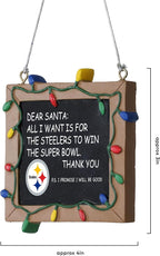 NFL Resin Holiday Christmas Chalkboard Sign Ornament