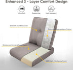 10-Piece Outdoor Patio Cushion Set - Fade & Water Resistant with Removable Olefin Cover, 22x24x4 Inch Memory Foam Cushions for Wicker Sectional Sofa – Grey/Buckle