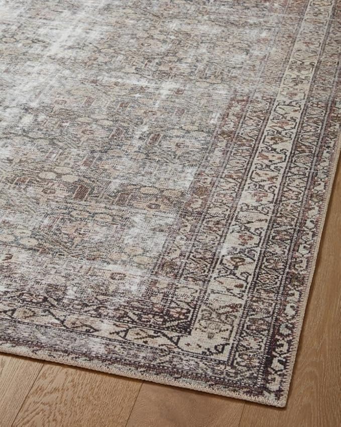 Loloi Amber Lewis Georgie Collection GER-10 Moss/Bark 7'-6" x 9'-6", .19" Pile Height, Area Rug
