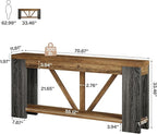Tribesigns 70.9" Extra Long Entry Table, Farmhouse Wood Console Table with Storage, Modern Accent Sofa Table Behind Couch Foyer Tables for Entryway, Living Room, Entrance, Rustic Brwon