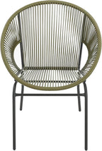 Christopher Knight Home Dessa 3 Piece Patio Furniture Set, Patio Wicker Accent Chair Set of 2 and Loveseat, Metal Frame 4 Seater Outdoor Papasan Lounge Chair Set, PE Rattan Outdoor Bistro Set, Green