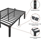 ROIL 12 inch Full Size Bed Frame with Headboard Hole and Round Corner Legs Mattress Retainers 3500LBS Heavy Duty Steel Slats No Box Spring Needed Platform Noise-Free Underneath Storage