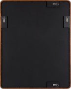 Kate and Laurel McLean Modern Wood Framed Rounded Rectangle Wall Mirror; 24 x 30; Walnut Brown; Decorative Round Rectangular Mirror for Contemporary Wall Decor