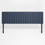 Furinno Roanne Headboard King Size, Tufted Upholstered Wooden Headboard, Bed Frame Mount Head Board, Easy Assembly, for Bedroom, Dorm, Blue Denim