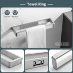 YACVCL 4-Piece Bathroom Hardware Set Brushed Nickel Towel Bar Set Premium Stainless Steel Bath Towel Holder Sets Towel Racks Wall Mounted