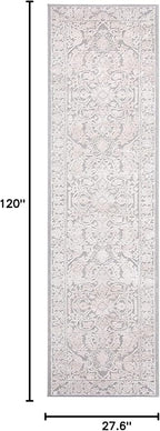 SAFAVIEH Reflection Collection Runner Rug - 2'3" x 10', Light Grey & Cream, Non-Shedding & Easy Cleaning, Ideal for Living Room, Bedroom (RFT665C)