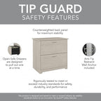 Bush Furniture Cabot 2 Drawer Lateral File Cabinet in Linen White Oak, Home Office Chest for Letter, Legal, and A4-Size Document Storage