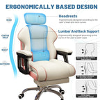 Executive Computer Chair Home Office Desk Chair,Adjustable Angle, Ergonomic Adjustable Height PU Leather Chairs with Cushions Armrest for Long Time Seating-High Office Chair with Footrest