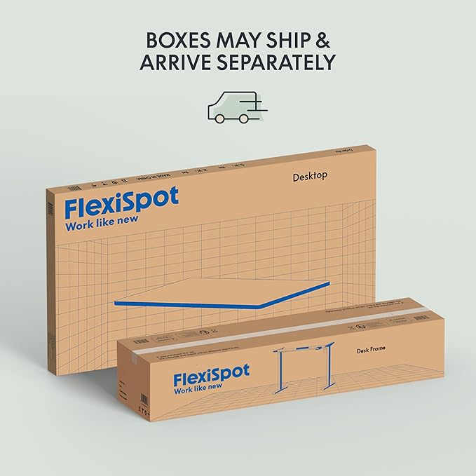 FLEXISPOT EN1 Whole Piece Standing Desk 55 x 28 Inches Stand Up Desk for Workstation and Home Office (Black Frame + 55" Black Top, 2 Packages)