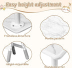 Adjustable Kids Table Chairs Set – Graffiti Desktop, Multi-Activity Height-Adjustable Toddler Study Desk for Ages 3-8 – Ideal for Home, Classroom, Daycare (B-Gray, 2 Chairs-31.5" L x 23.6" W)