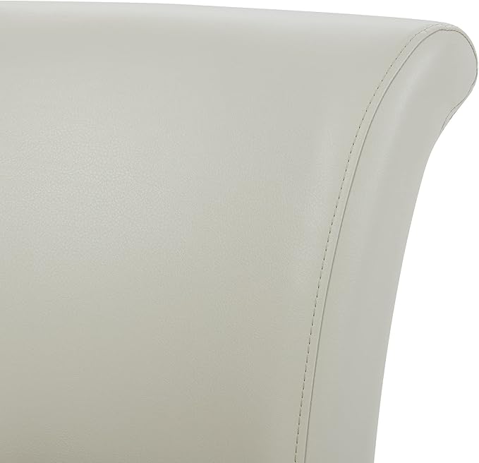 CHITA 26 Inch Counter Height Swivel Bar Stool, FSC Certified Modern Upholstered Faux Leather Swivel Barstool Chair with Back, Creamy Grey