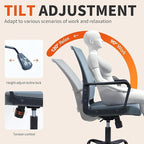 CLATINA Ergonomic Office Chair - Mesh Desk Chair with Lumbar Support, Rolling Comfortable Computer Chairs with Arms for Home Conference, Gray 1 Pack