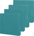 Easy-Going Waterproof Patio Cushion Covers 24x24x4 inch 4 Pack Replacement Non-Slip Outdoor Seat Cushion Slipcover with Zipper. Teal