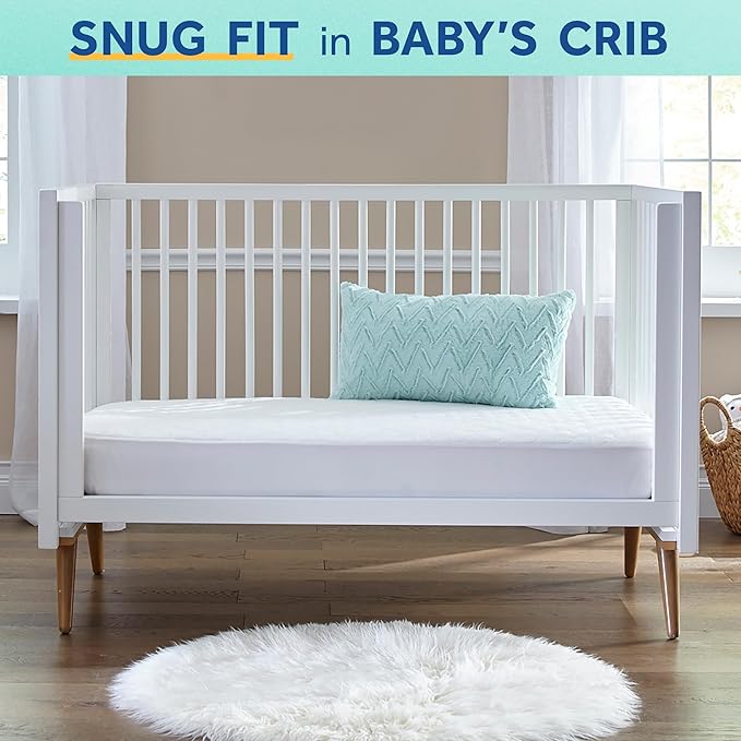 Sealy Baby Posture Haven Orthopedic Antibacterial 2 Stage Waterproof Crib Mattress plus Toddler Bed Fit, 204 Premium Coils, GREENGUARD Gold Certified, Safety & Quality Tested, Made in USA, 52"X28"