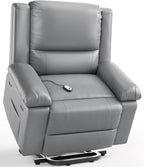 GarveeHome Power Lift Recliner Chair - Heat and Massage, Faux PU Electric Lift Recliner for Elderly & Mobility Impaired, Adjustable Back and Legs, Heavy Duty Lift Chair for Seniors