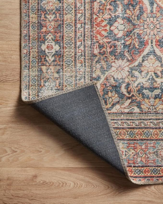Loloi Amber Lewis Georgie Collection GER-01 Red/Navy 7'-6" x 9'-6", .19" Pile Height, Area Rug