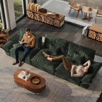 POVISON Oversized Modular Sectional Sailboat Sofa for Living Room with Adjustable Backrest Sectional Couches Large Deep Sofa Set 3 Seats Big Comfy Cloud Couch for House Office