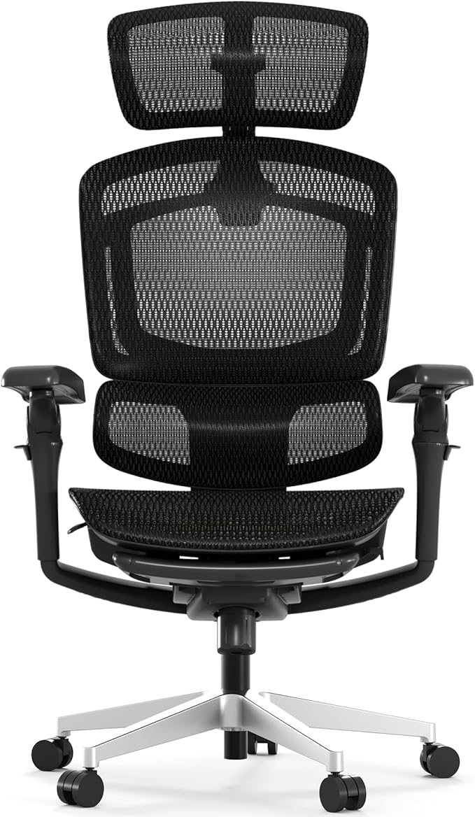 FLEXISPOT ErgoX-PRO Ergonomic Office Chair with Footrest Black – AeroWeave 5.0 Mesh Seat, 5D Lumbar, 7D Armrests, 4D Headrest, 551LBS Capacity – Office, Gaming, Home