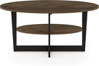 Furinno Coffee Table, 1-Pack, Columbia Walnut/Black