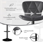 Bar Stools Set of 3,Adjustable Swivel Barstools, Faux Leather Bar Chairs,Upholstered Counter Height with High Backrest for Kitchen Island, Dark Grey