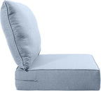 Luxury 24x24x6 Inch Outdoor Chair Cushions - Set of 2 Water Resistant Comfortable Patio Seat Cushion for Porch Rattan Dining Rocker Glider Chairs Loveseat Couch Sectional Sofa - Baby Blue