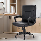 CLATINA Mid Back Leather Office Executive Chair with Lumbar Support and Padded Armrestes Swivel Adjustable Ergonomic Design for Home Computer Desk 8 Pack
