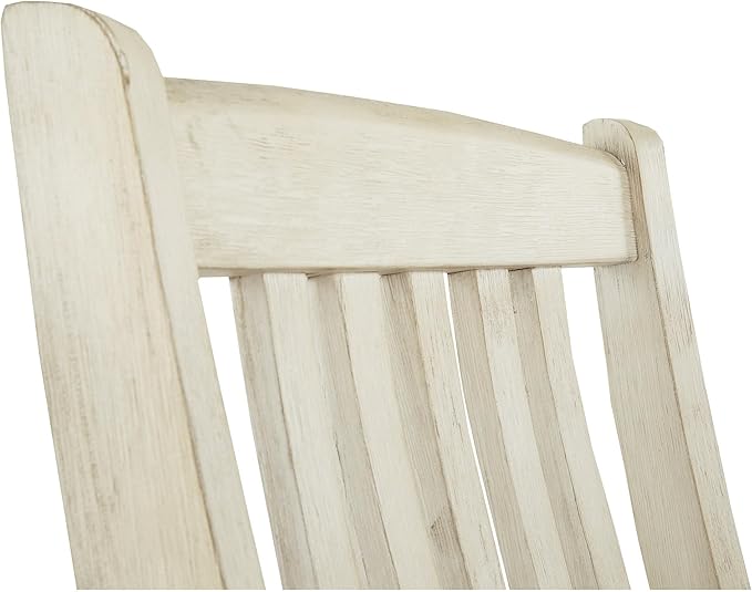 Signature Design by Ashley Bolanburg 24" Counter Height Farmhouse Barstool, 2 Count, Antique White