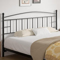 VECELO Metal King Size Headboard, Heavy Duty Curved Headboard Only Height Adjustable, Easy to Assembly, Modern Farmhouse Style Arching Lines Design for Bedroom - Black, King