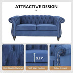 Living Room Velvet Sofa and Loveseat set, Mid Century Modern Upholstered Couch with Cushions, 2-Piece Home Sofa Furniture Sets, Comfy Tufted Chesterfield Couches for Living Room, Bedroom, Office