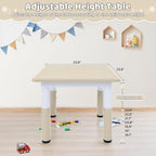 Toddler Table, 7 Level Height Adjustable Kids Play Furniture for Ages 3-8, Rectangular Plastic, 23.6" W x23.6 L, Multi-Activity Desk with Graffiti Desktop for Home & Daycare
