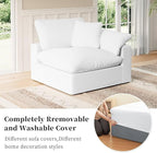Modular Sectional Sofa Cloud Couch,Down Filled Comfy Cloud Modern Sofa,White Linen Oversized Couch Cushion Covers Removable for Living Room