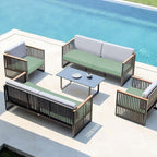 Easy-Going Waterproof Patio Cushion Covers 24x22x4 inch 4 Pack Replacement Non-Slip Outdoor Seat Cushion Slipcover with Zipper. Greyish Green